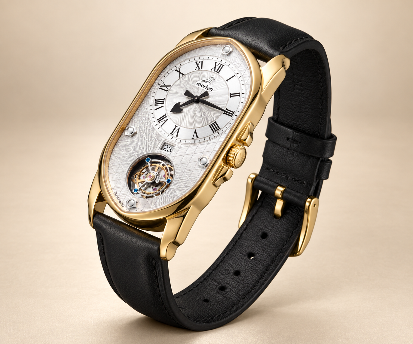 Vancouver — relógio dourado com pulseira preta